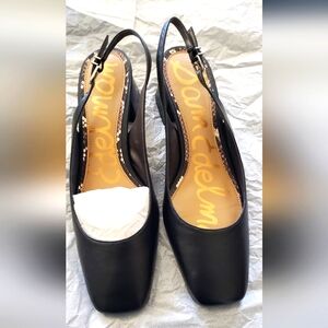 Sam Edelman Tamra Black Leather Slingback Pumps  - 8.5 M